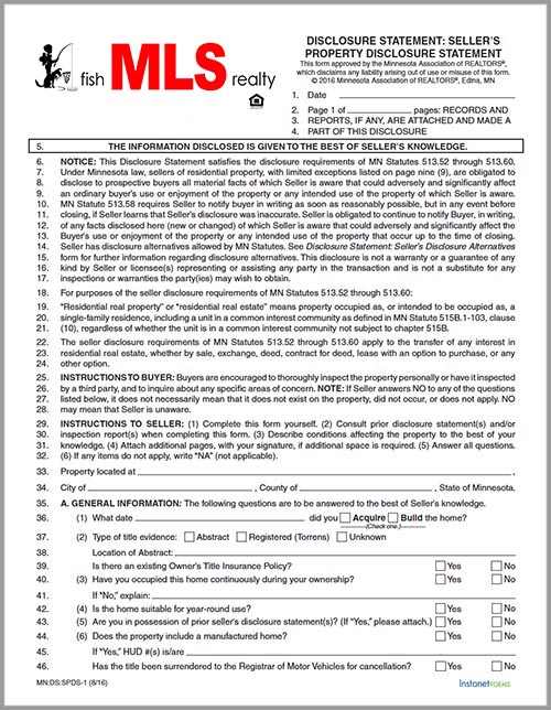 MLS Input Information Needed for Listing - PDF Form