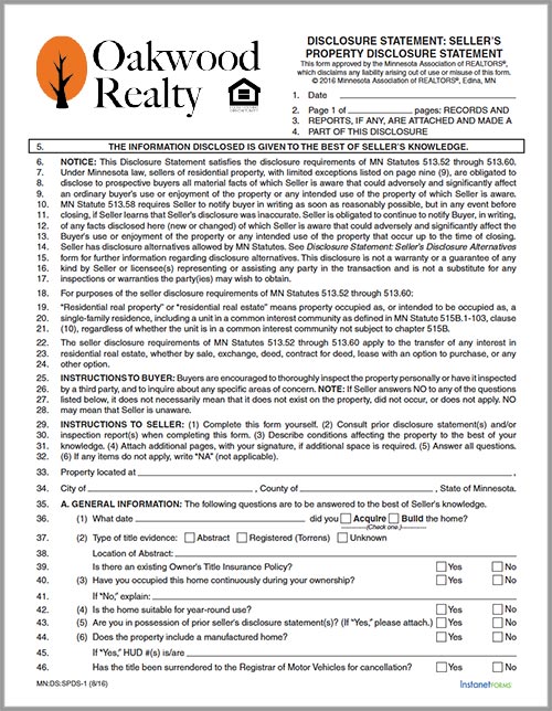 MLS Input Information Needed for Listing - PDF Form